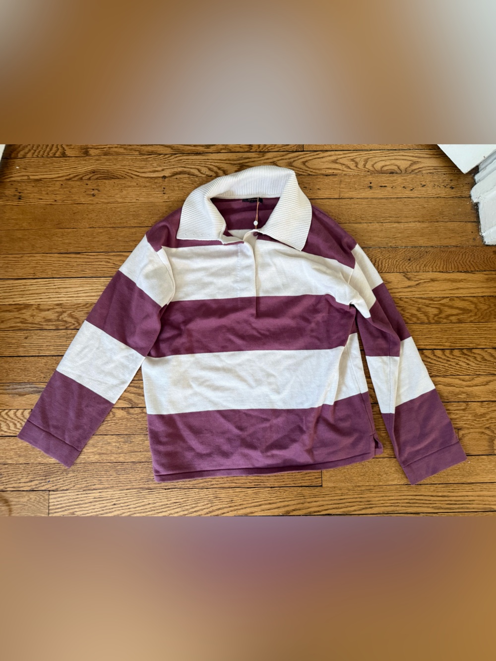 Quince Wide Stripe Polo Sweater - Size XS - NWT